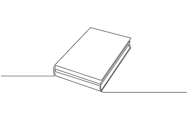 Continuous line drawing of book opening vector illustration education supplies back to school theme
