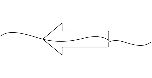 continuous line drawing of horizontal double arrow symbol abstract line art illustration arrow