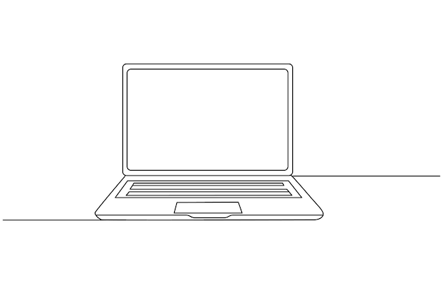continuous line drawing of laptop computer one line of laptop gadget laptop continuous line art