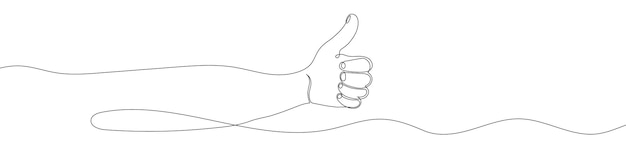 continuous line drawing of like icon thumb up in one line drawing one line drawing background