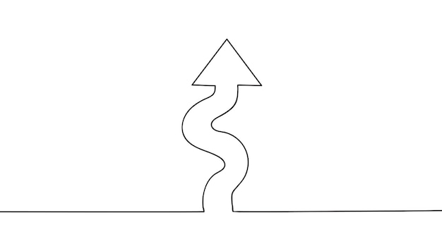 Continuous line drawing road arrow bend direction