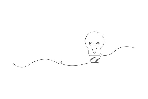 Continuous Line Lightbulb Drawing