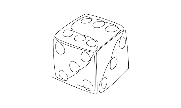continuous line of dice illustration