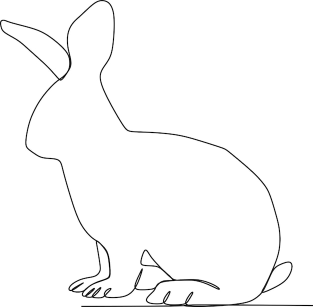 continuous line simple simple rabbit set