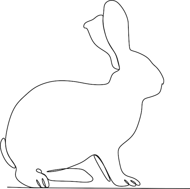 continuous line simple simple rabbit set