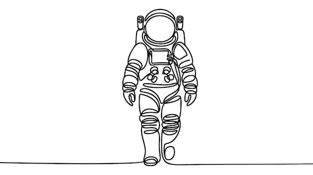 Continuous linear drawing of moon icon One line drawing background Vector illustration