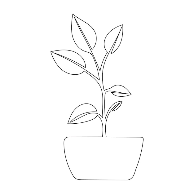 continuous one line art drawing of nature tree environmental vector illustration