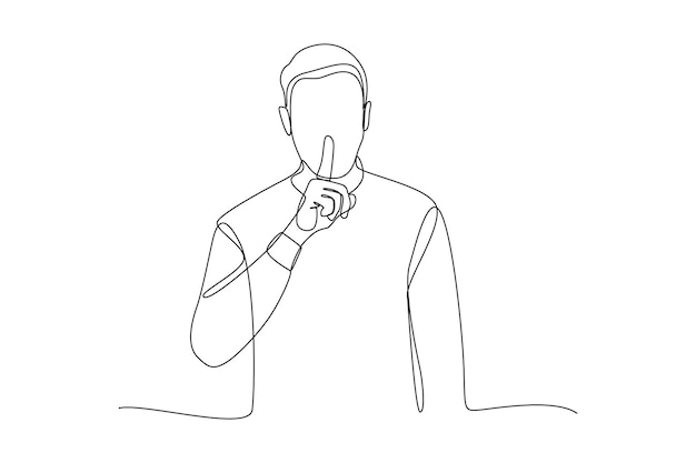 Continuous one line drawing Do not be noisy concept Single line draw design vector graphic illustration