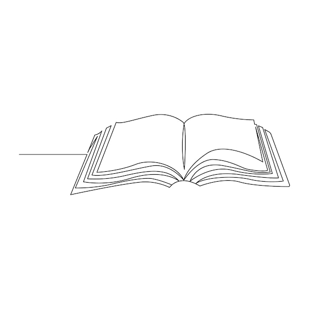 continuous one line drawing minimalist Of book vector illustration study supply theme for school and