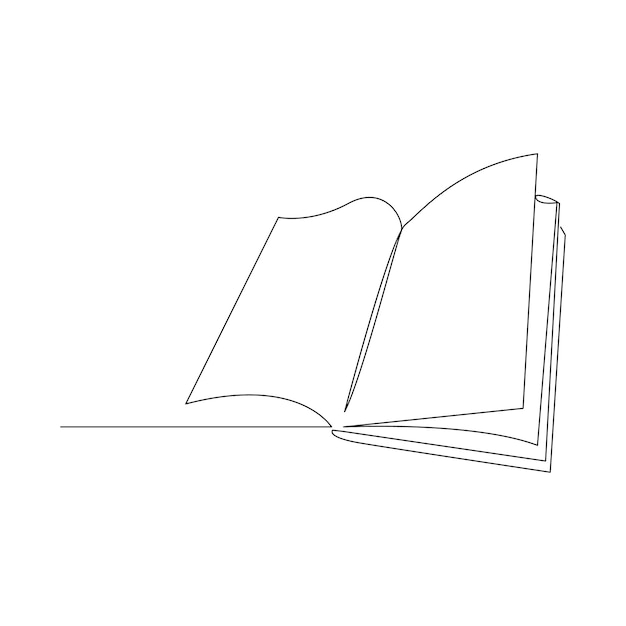 continuous one line drawing minimalist of book vector illustration study supply theme for school and