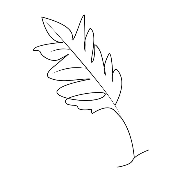 continuous one line plant growth tree outline vector art drawing