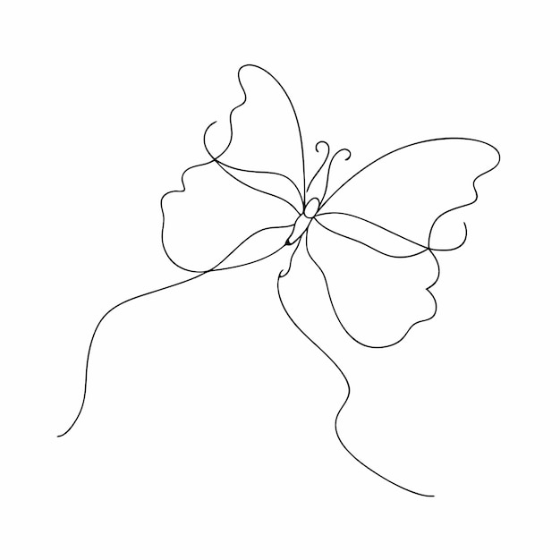 continuous oneline art vector of a butterfly in outline style 12