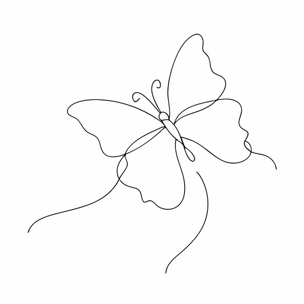 continuous oneline art vector of a butterfly in outline style 20