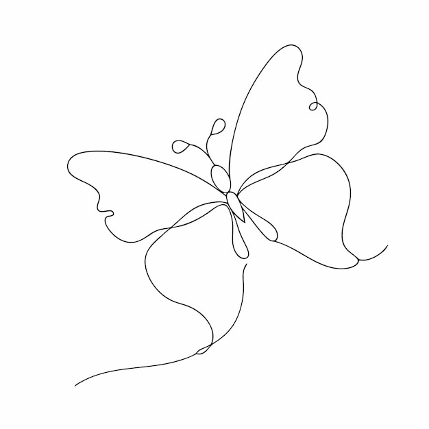 continuous oneline art vector of a butterfly in outline style 21