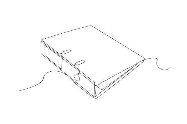 Continuous oneline drawing document in the book Document thin concept
