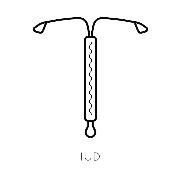 contraceptives method iud medical intrauterine device contraception icon birth control planning pregnancy flat vector illustration isolated on white background