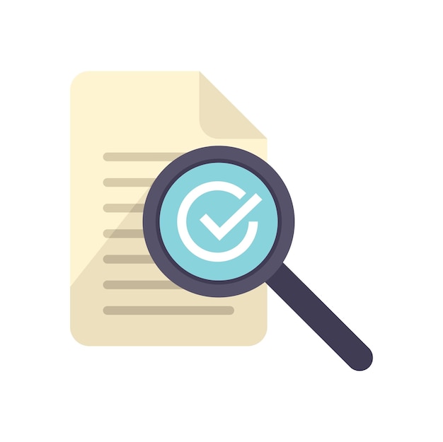 Control papers icon flat vector Work trust Complete expert