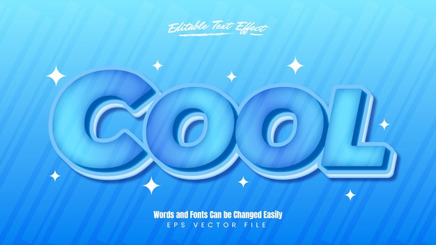 Cool blue editable text effect
