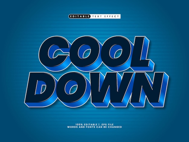 cool down editable text effect in simple and modern text style