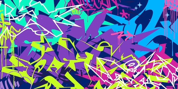 cool trendy abstract hip hop urban street art graffiti style vector illustration background template