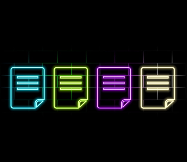Copy files neon icon Simple thin line outline vector of web minimalistic icons for UI and UX websit