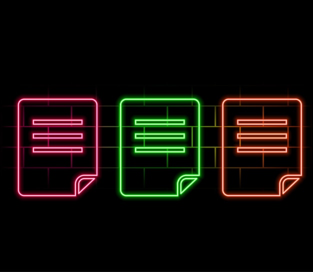 Copy files neon icon Simple thin line outline vector of web minimalistic icons for UI and UX websit