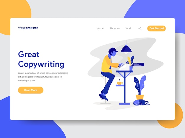 Copywriter-kuvitus verkkosivulle