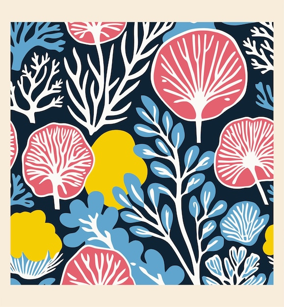 Coral Reefs Colorful Art Print Pattern