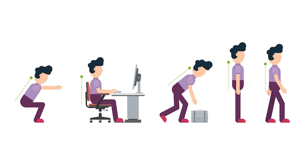 Correct sitting at desk and posture