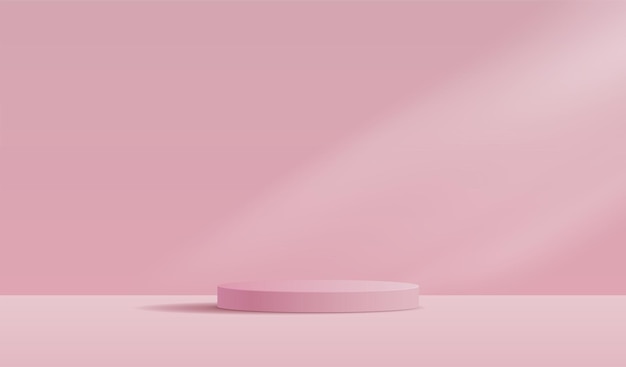 Cosmetic pink background and premium podium display for product presentation branding.