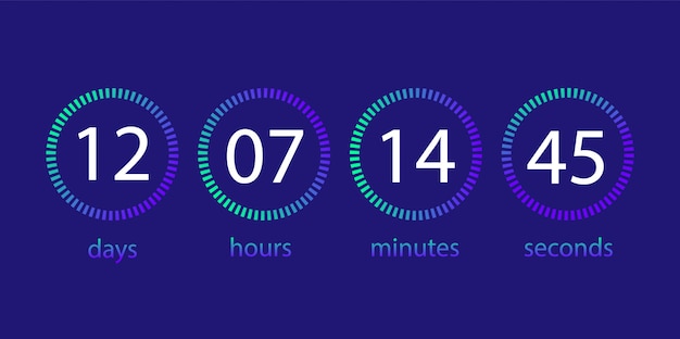 Countdown clock. Scoreboard of the day, hour, minute, second.