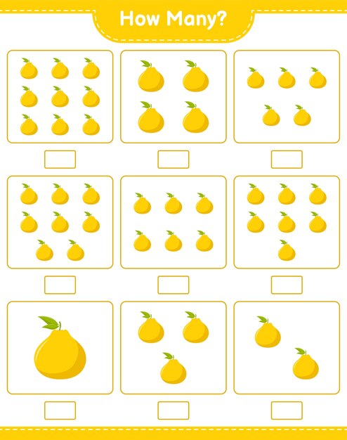 Counting game, how many Ugli. Educational children game, printable worksheet 