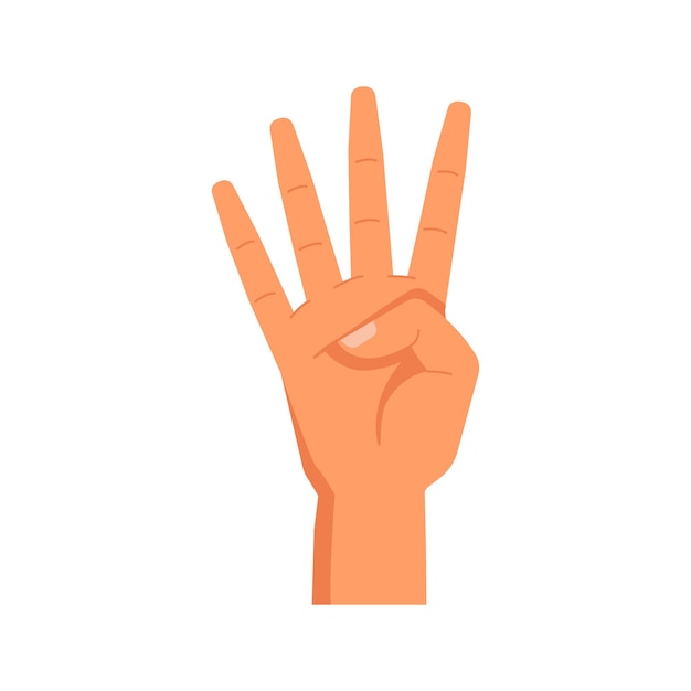 Counting with fingers four number
