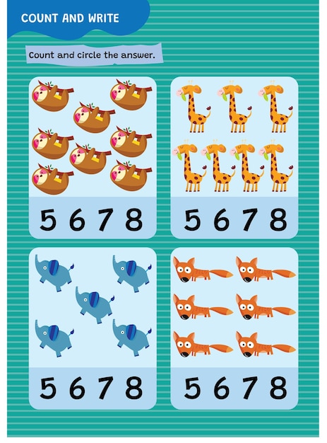 counting worksheet for kindergarten