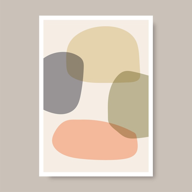 Cover with trendy handdrawn compositions of abstract organic shapes