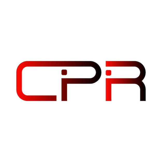 CPR logo initials red black gradient design lettermark monogram branding identity modern minimalist