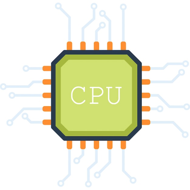 CPU flat web icon concept
