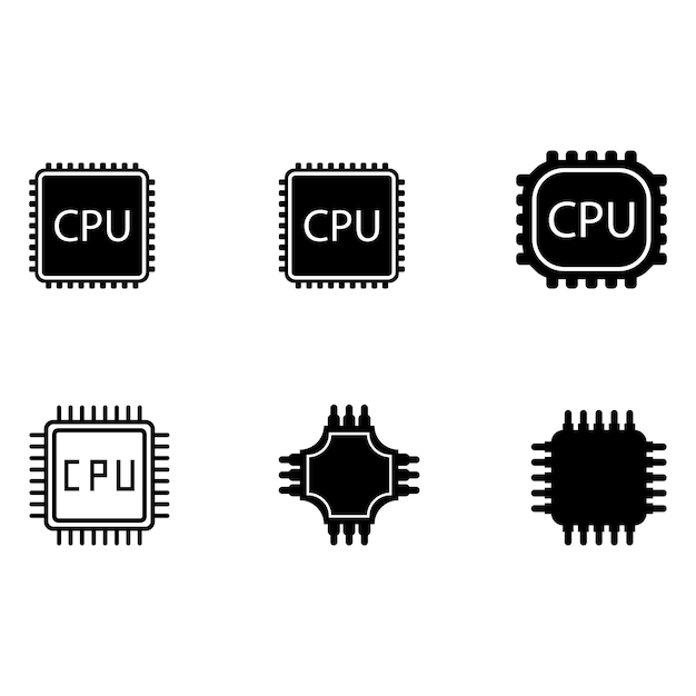 cpu icon vector template illutration logo design