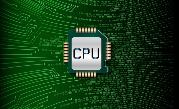 CPU kyberpiiri tulevaisuuden teknologian konseptitausta