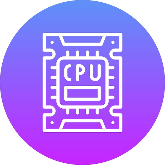 cpu vector icon illustration of computer and hardware iconset