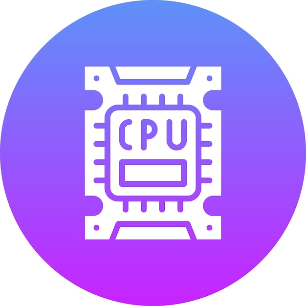 cpu vector icon illustration of computer and hardware iconset