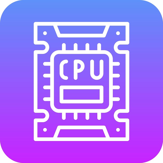 cpu vector icon illustration of computer and hardware iconset