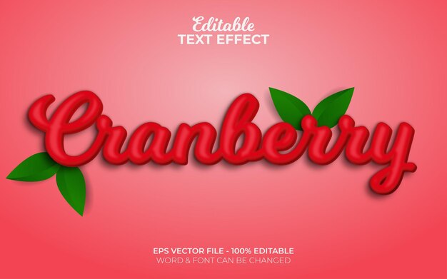 cranberry text effect red style theme editable text effect