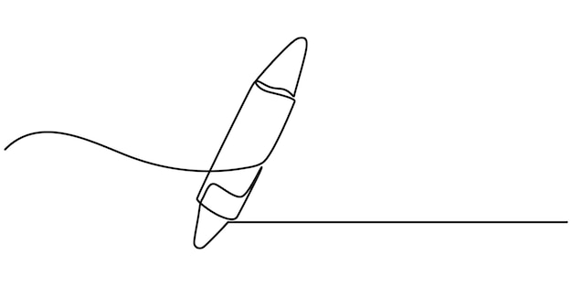 crayon continuous one line drawing Vector illustration of crayon isolated on white background