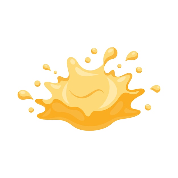 cream splashes isolated flat vector illustration on white background