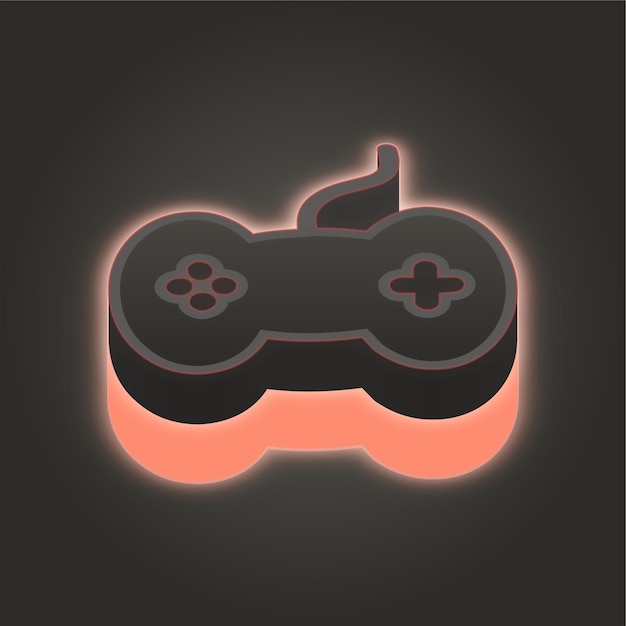 Create Impact with a 3D Coral Pink Neon Game Controller Icon on Dark Backgrounds
