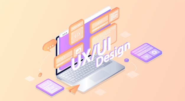 creates a custom design for a application ui ux design isometric development of applications