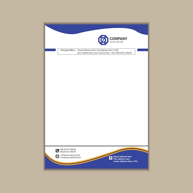 Creating a Simple and Clean A4 Corporate Business Letterhead with Vector Design and Bleed