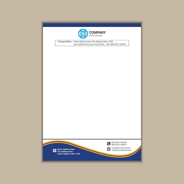 Creating a Simple and Clean A4 Corporate Business Letterhead with Vector Design and Bleed