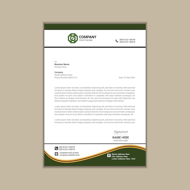 creating a simple and clean a4 corporate business letterhead with vector design and bleed